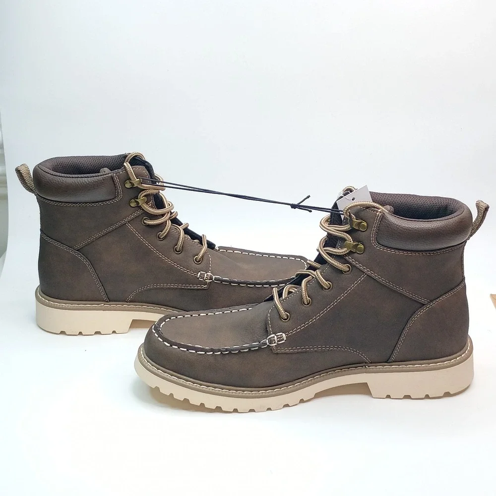 IZOD Miles Boot Men‎ Size 11 Brown Memory Foam Moc Toe Lace Up Chukka Boots
